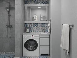 Stella Polare Тумба с раковиной Мадлен 105 R под стиральную машину белая – фотография-6